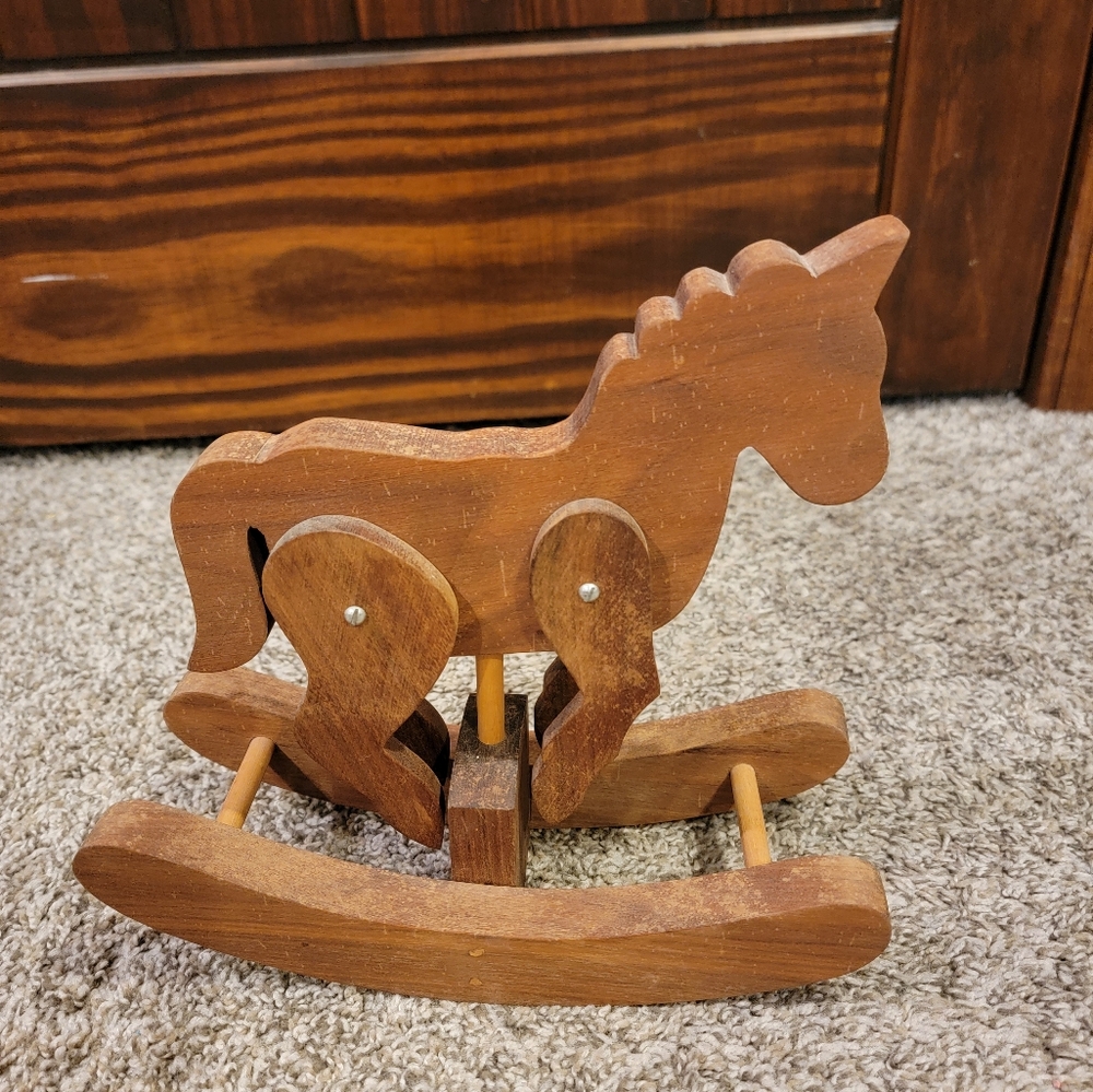 Vintage Wooden Rocking Horse - Picture 4 of 9